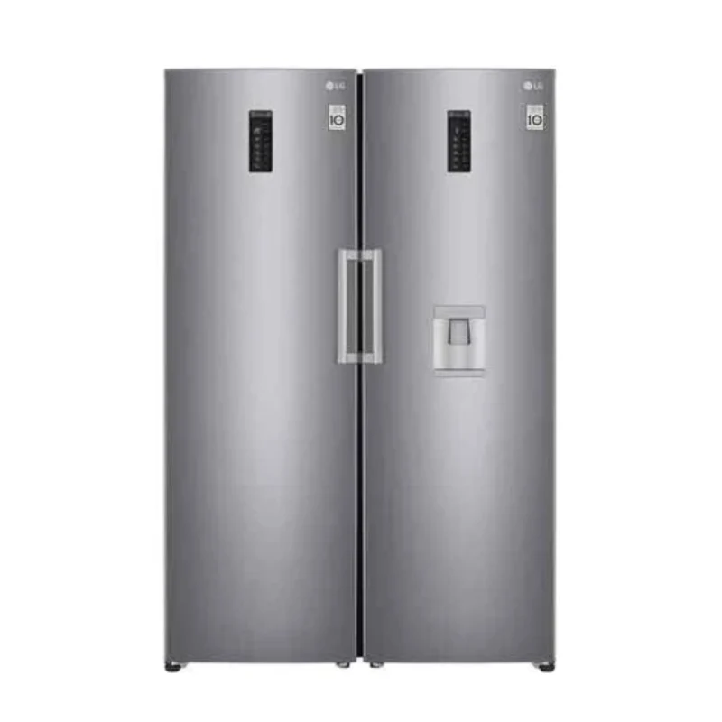 LG 380L Pigeon Pair Refrigerator & Freezer with Smart Inverter Compressor and Water Dispenser – Platinum Silver (GR-B411ELDM + GR-F411ELDM)