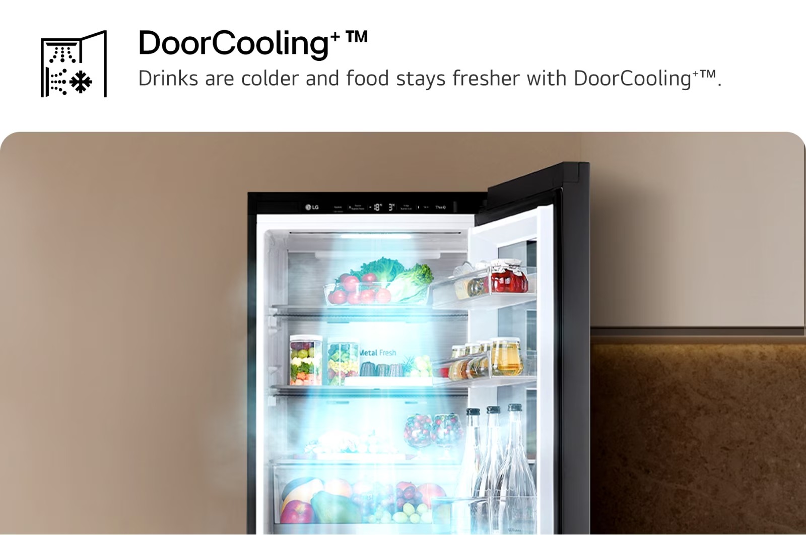 LG 349L InstaView Bottom Freezer Refrigerator with LinearCooling™, DoorCooling+™ & Smart Inverter Compressor – GR-V479QGKW - Image 5